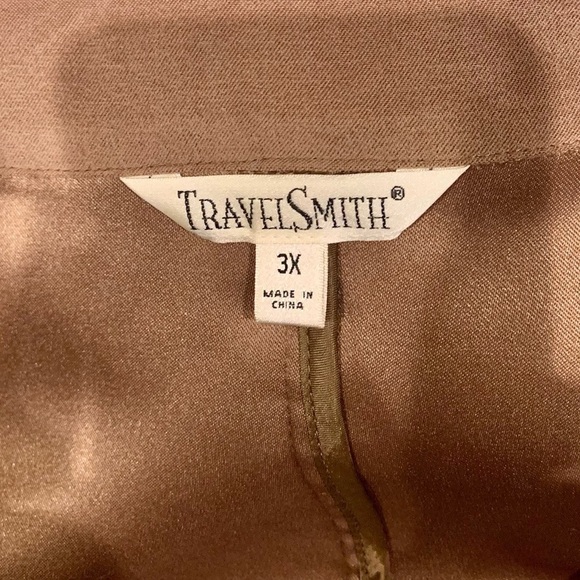 TravelSmith Microsuede Duster Jacket Plus Size 3X Camel Tan Vegan Suede Buttons - Picture 5 of 9